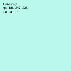 #BAF7EC - Ice Cold Color Image