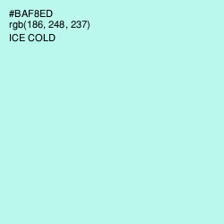 #BAF8ED - Ice Cold Color Image