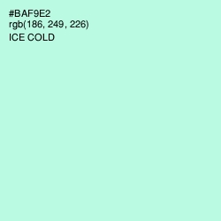 #BAF9E2 - Ice Cold Color Image