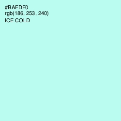 #BAFDF0 - Ice Cold Color Image