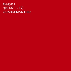 #BB0111 - Guardsman Red Color Image