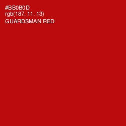 #BB0B0D - Guardsman Red Color Image