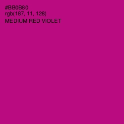 #BB0B80 - Medium Red Violet Color Image