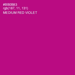 #BB0B83 - Medium Red Violet Color Image