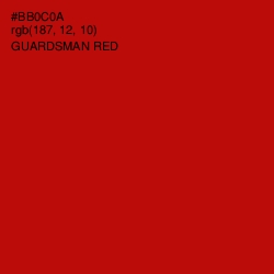 #BB0C0A - Guardsman Red Color Image