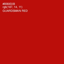 #BB0E0B - Guardsman Red Color Image