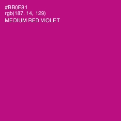 #BB0E81 - Medium Red Violet Color Image