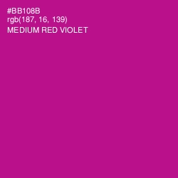 #BB108B - Medium Red Violet Color Image