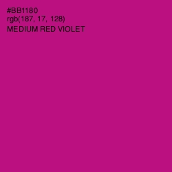 #BB1180 - Medium Red Violet Color Image