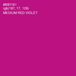 #BB1181 - Medium Red Violet Color Image