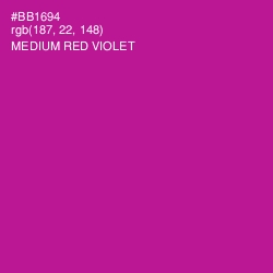 #BB1694 - Medium Red Violet Color Image