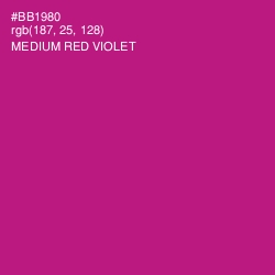 #BB1980 - Medium Red Violet Color Image