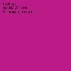 #BB1B86 - Medium Red Violet Color Image