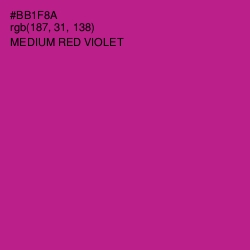 #BB1F8A - Medium Red Violet Color Image