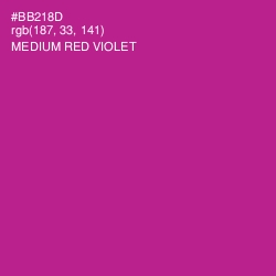 #BB218D - Medium Red Violet Color Image