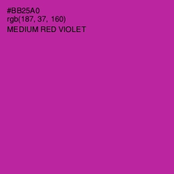 #BB25A0 - Medium Red Violet Color Image