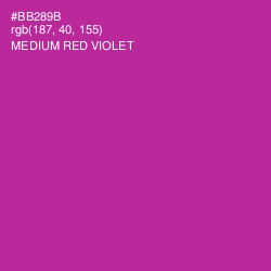 #BB289B - Medium Red Violet Color Image