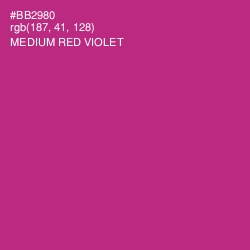 #BB2980 - Medium Red Violet Color Image
