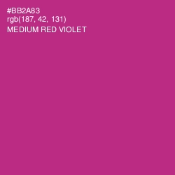 #BB2A83 - Medium Red Violet Color Image