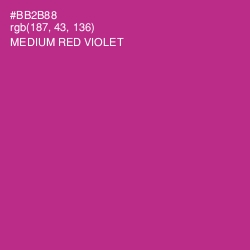 #BB2B88 - Medium Red Violet Color Image