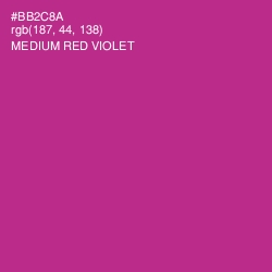 #BB2C8A - Medium Red Violet Color Image