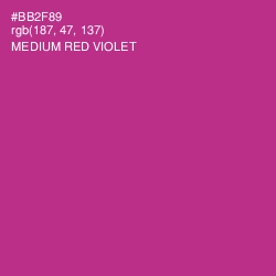 #BB2F89 - Medium Red Violet Color Image
