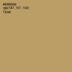 #BB9D66 - Teak Color Image