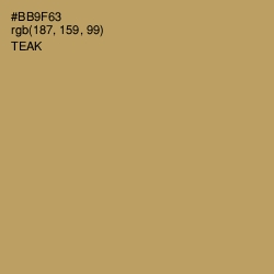 #BB9F63 - Teak Color Image