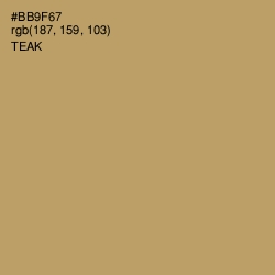 #BB9F67 - Teak Color Image
