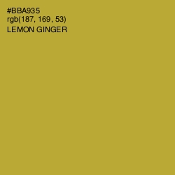 #BBA935 - Lemon Ginger Color Image