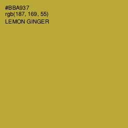 #BBA937 - Lemon Ginger Color Image