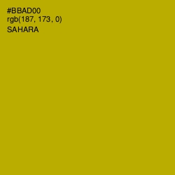 #BBAD00 - Sahara Color Image