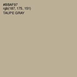 #BBAF97 - Taupe Gray Color Image