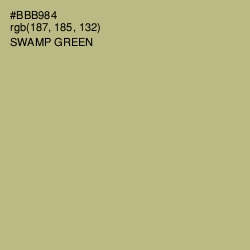 #BBB984 - Swamp Green Color Image