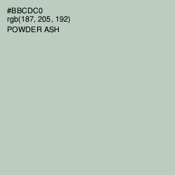 #BBCDC0 - Powder Ash Color Image