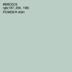 #BBCEC6 - Powder Ash Color Image