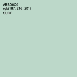 #BBD8C9 - Surf Color Image