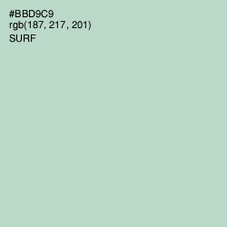 #BBD9C9 - Surf Color Image