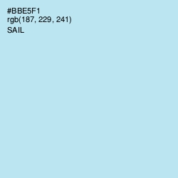 #BBE5F1 - Sail Color Image