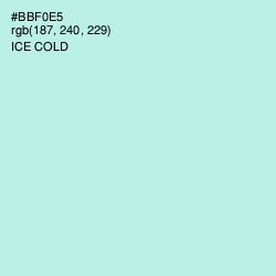 #BBF0E5 - Ice Cold Color Image