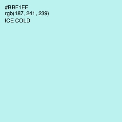 #BBF1EF - Ice Cold Color Image