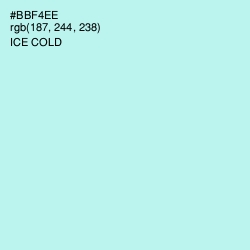 #BBF4EE - Ice Cold Color Image