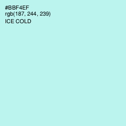 #BBF4EF - Ice Cold Color Image