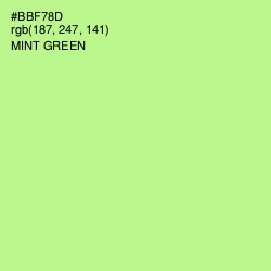 #BBF78D - Mint Green Color Image