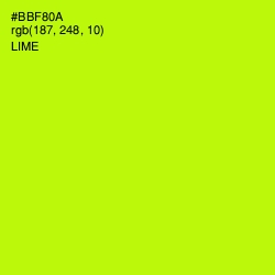 #BBF80A - Lime Color Image