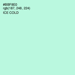 #BBF8E0 - Ice Cold Color Image