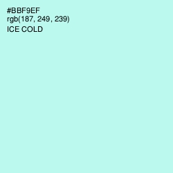 #BBF9EF - Ice Cold Color Image