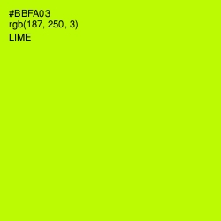 #BBFA03 - Lime Color Image