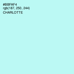#BBFAF4 - Charlotte Color Image