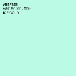 #BBFBE5 - Ice Cold Color Image